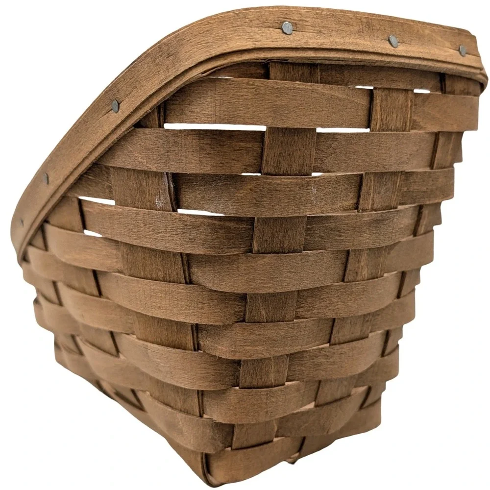 Longaberger‎ Vegetable Sleigh Basket 1985 Handwoven Wood Brown 10x5.5x7.5